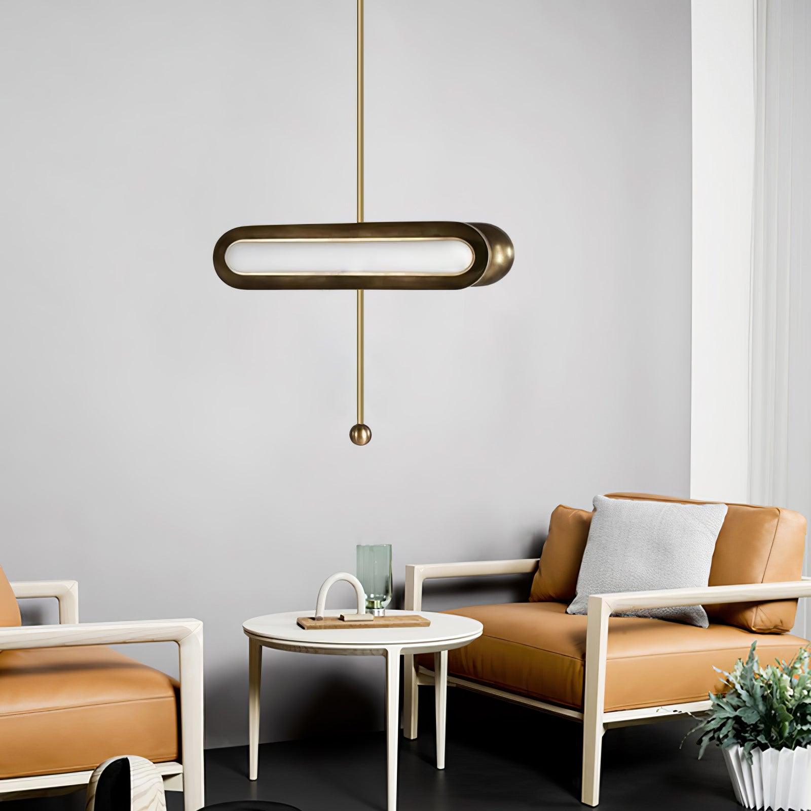 Lyvinaris Geometric Brass Linear Pendant Light - Blowlighting