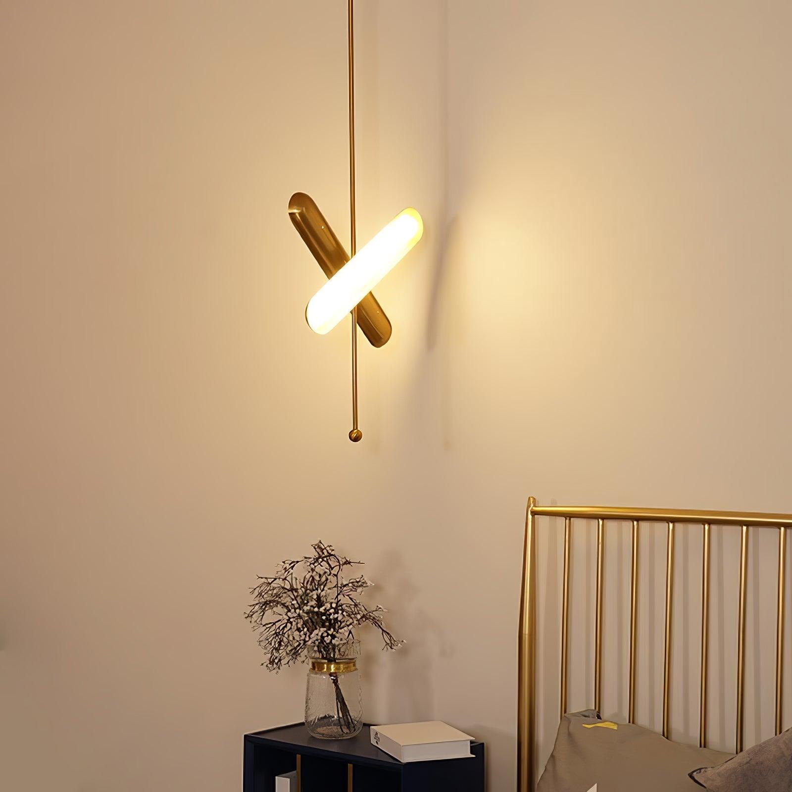 Lyvinaris Geometric Brass Linear Pendant Light - Blowlighting