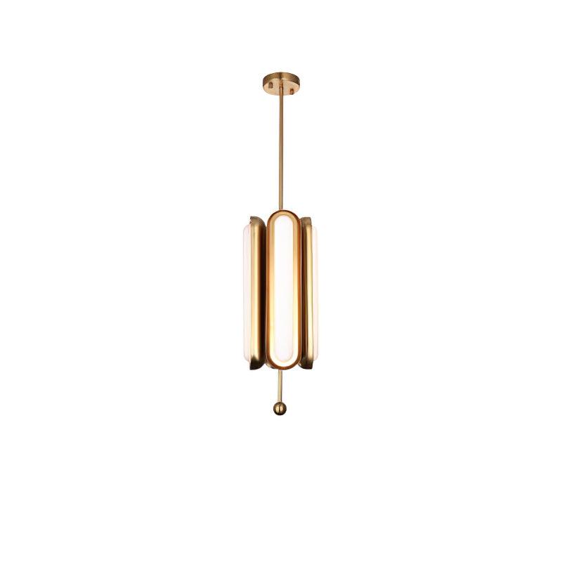 Lyvinaris Geometric Brass Linear Pendant Light - Blowlighting