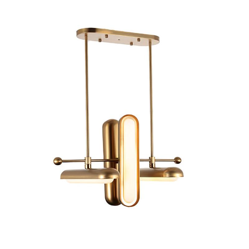 Lyvinaris Geometric Brass Linear Pendant Light - Blowlighting