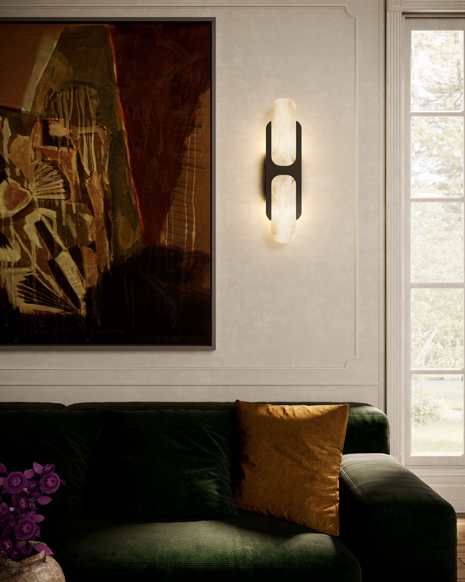 Lylaearis Modern Minimalist Alabaster Wall Lamp - Lamp Copper