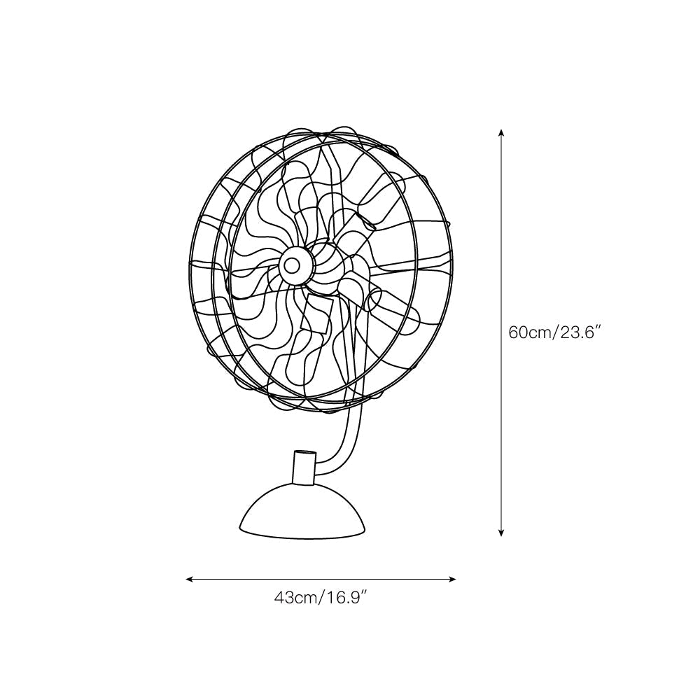Old Style Fan Table Lamp - Lamp Copper