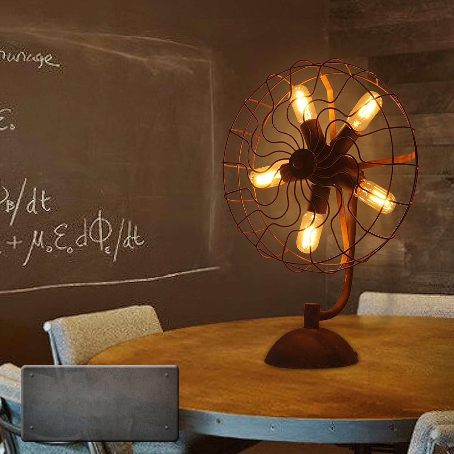 Old Style Fan Table Lamp - Lamp Copper
