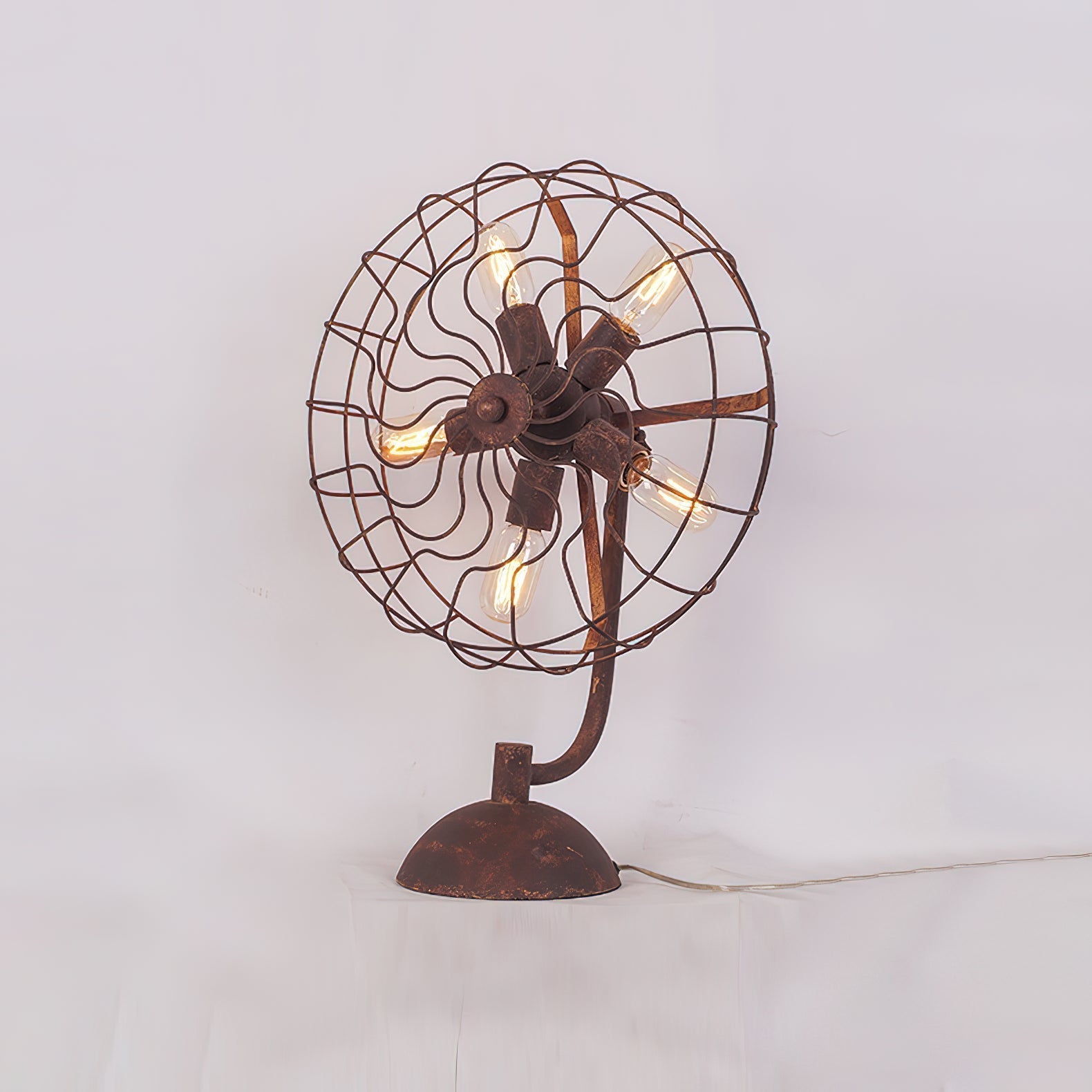 Old Style Fan Table Lamp - Lamp Copper