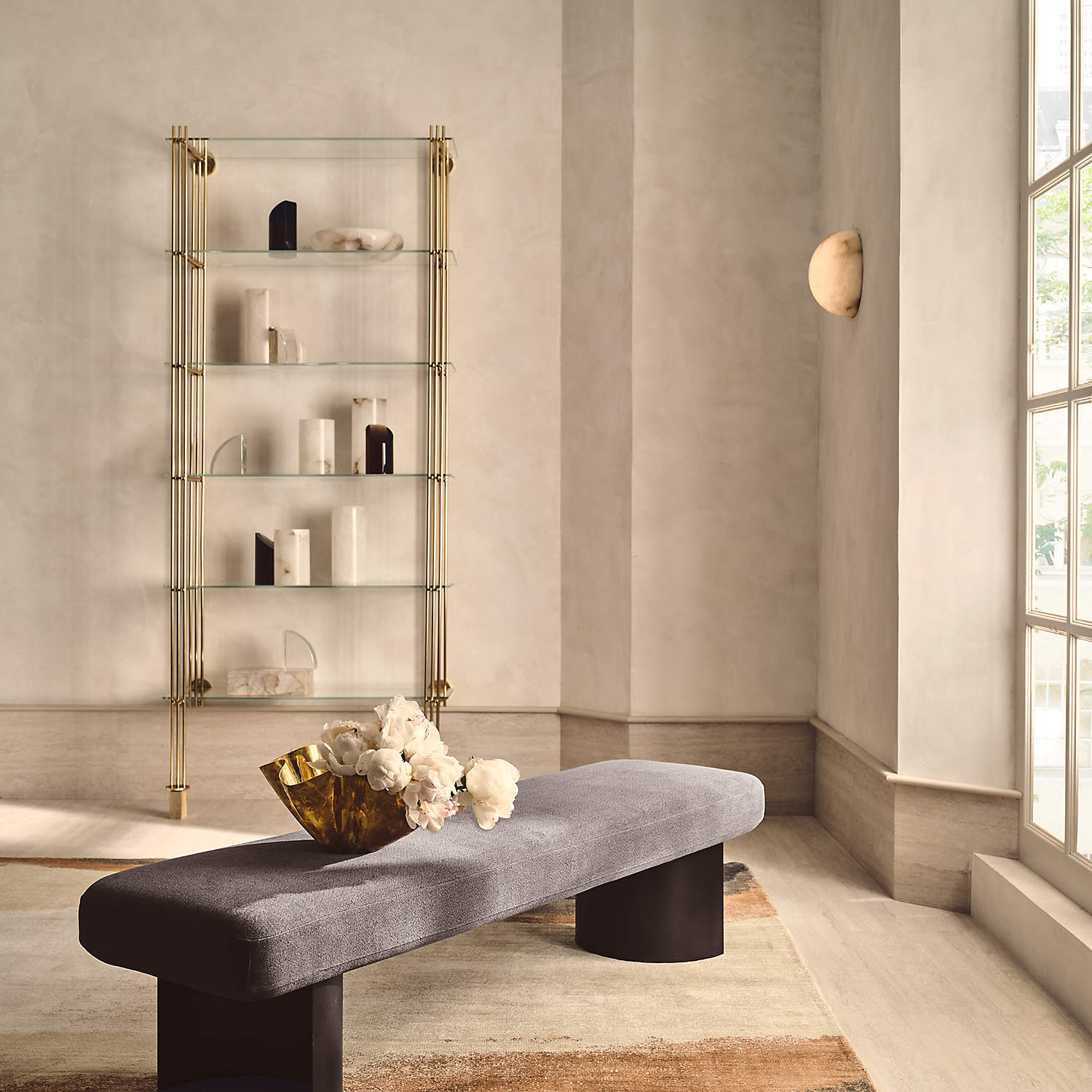 Nyraean Modern Minimalist Alabaster Wall Lamp - Lamp Copper