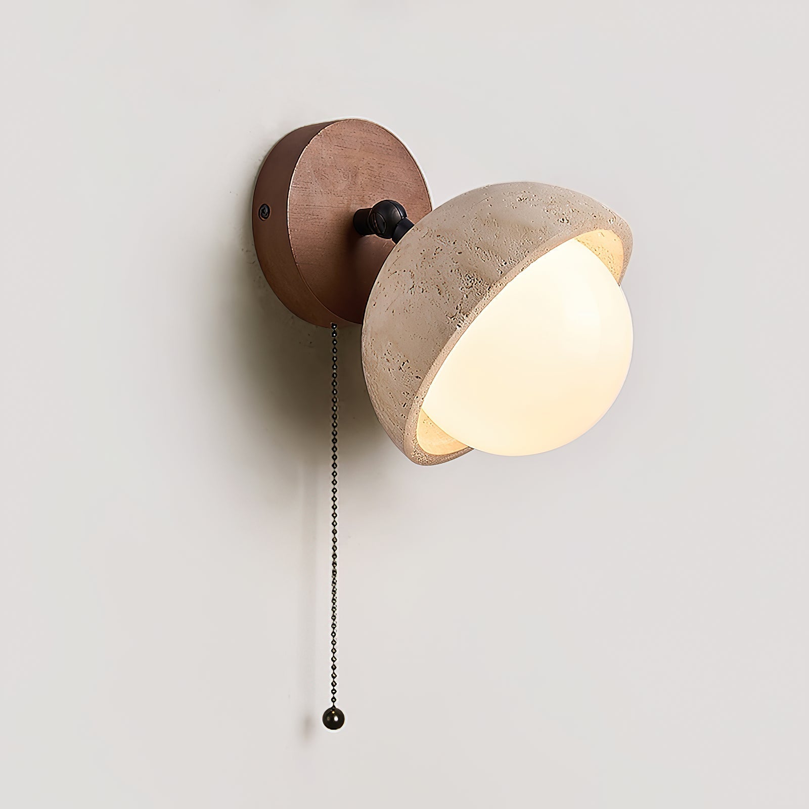 Myrinir Modern Minimalist Wood Travertine Wall Lamp - Lamp Copper
