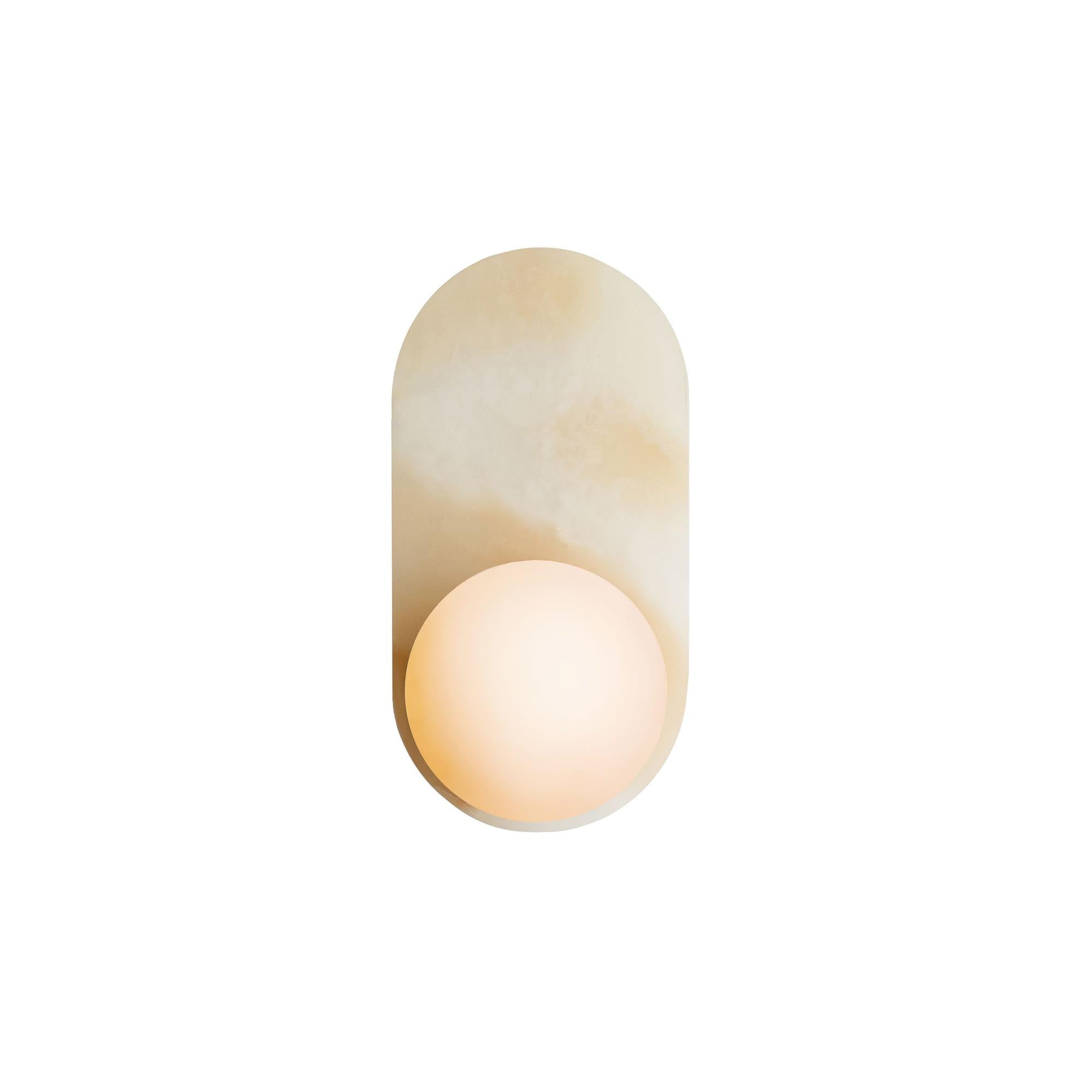 Utalira Modern Minimalist Arch Glass Onyx Wall Lamp - Lamp Copper