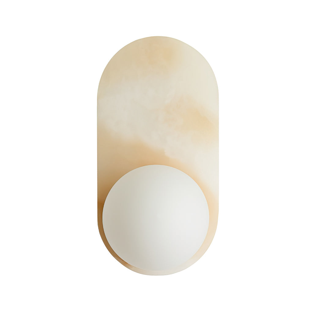 Utalira Modern Minimalist Arch Glass Onyx Wall Lamp - Lamp Copper