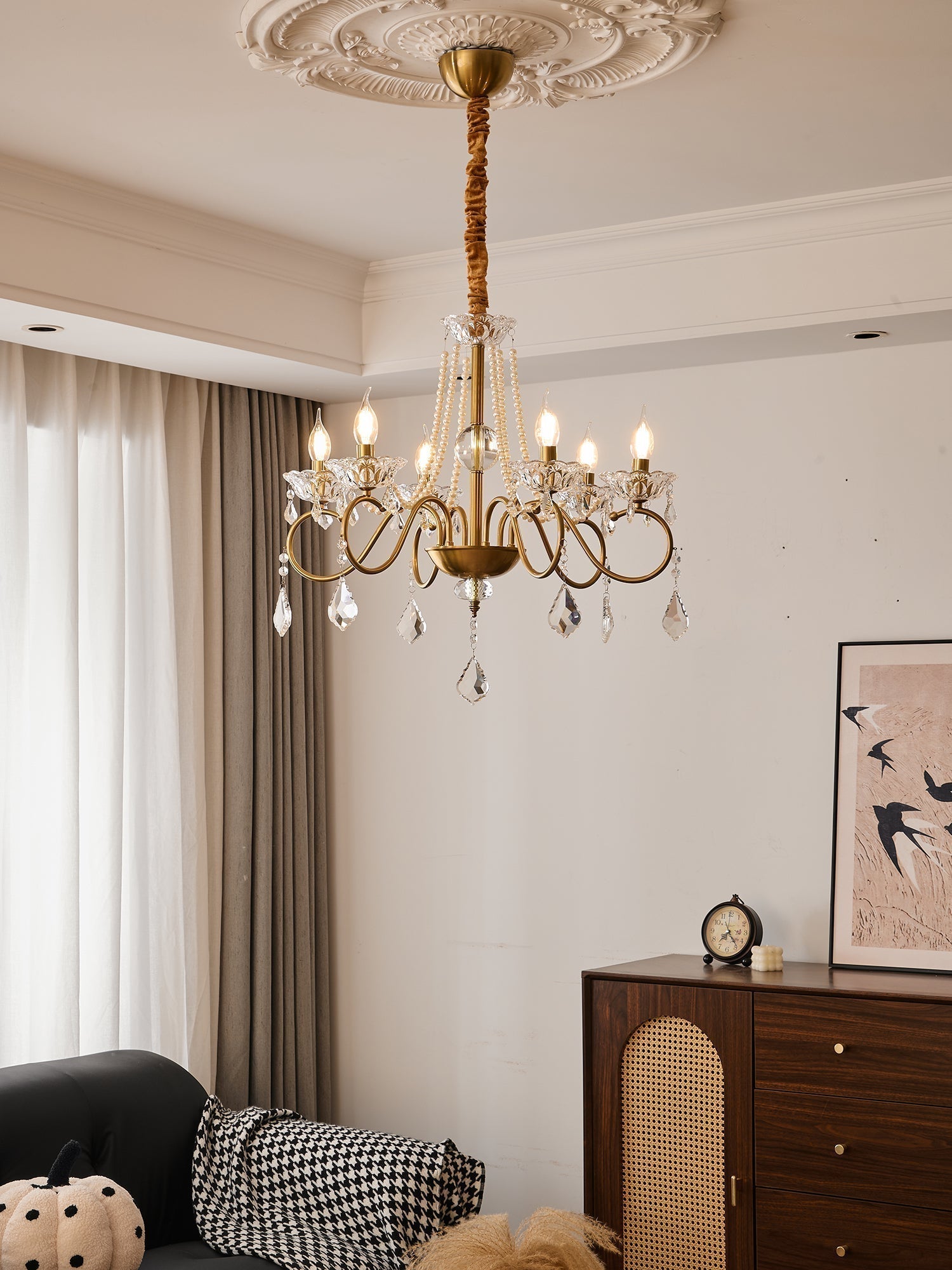 Opulent Pearl Crystal Chandelier - Blowlighting
