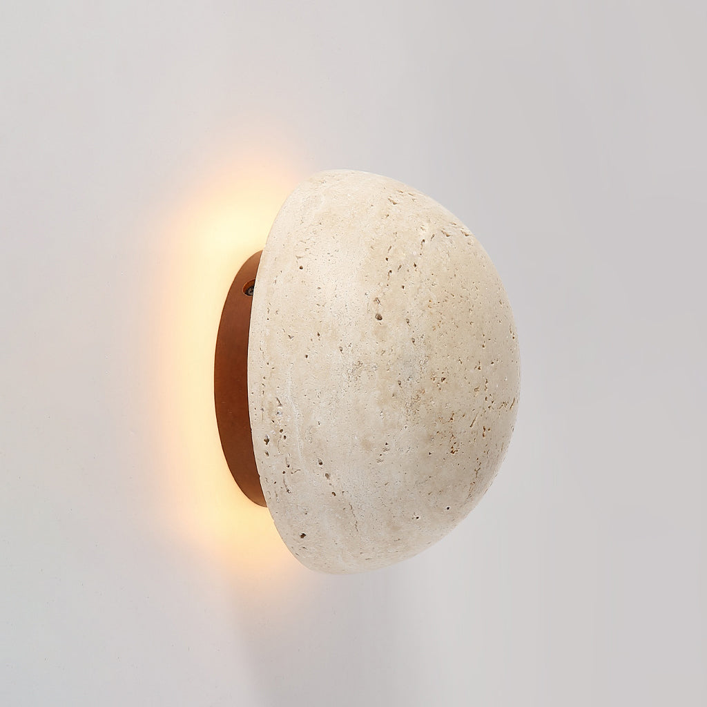 Cinorisra Modern Minimalist Stone Travertine Wall Lamp - Lamp Copper
