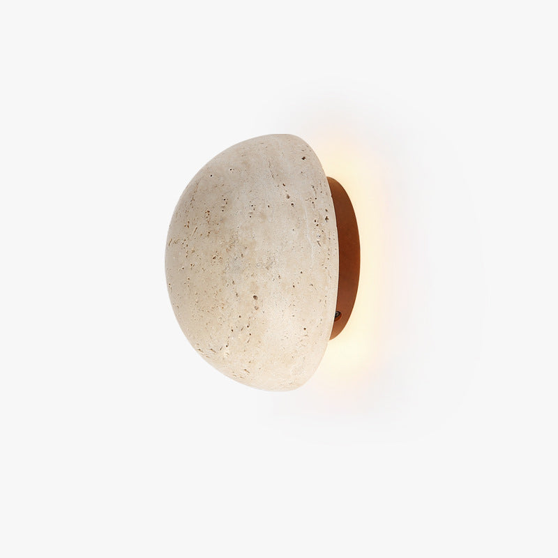 Cinorisra Modern Minimalist Stone Travertine Wall Lamp - Lamp Copper