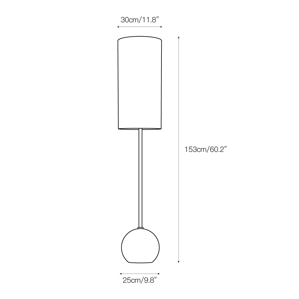 Orbis Wooden Sphere Floor Lamp - Lamp Copper