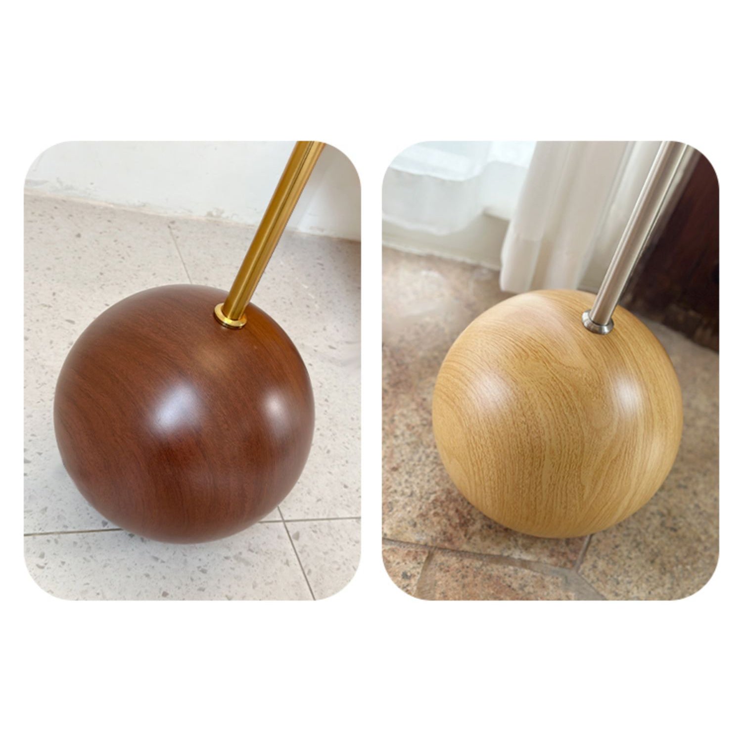 Orbis Wooden Sphere Floor Lamp - Lamp Copper