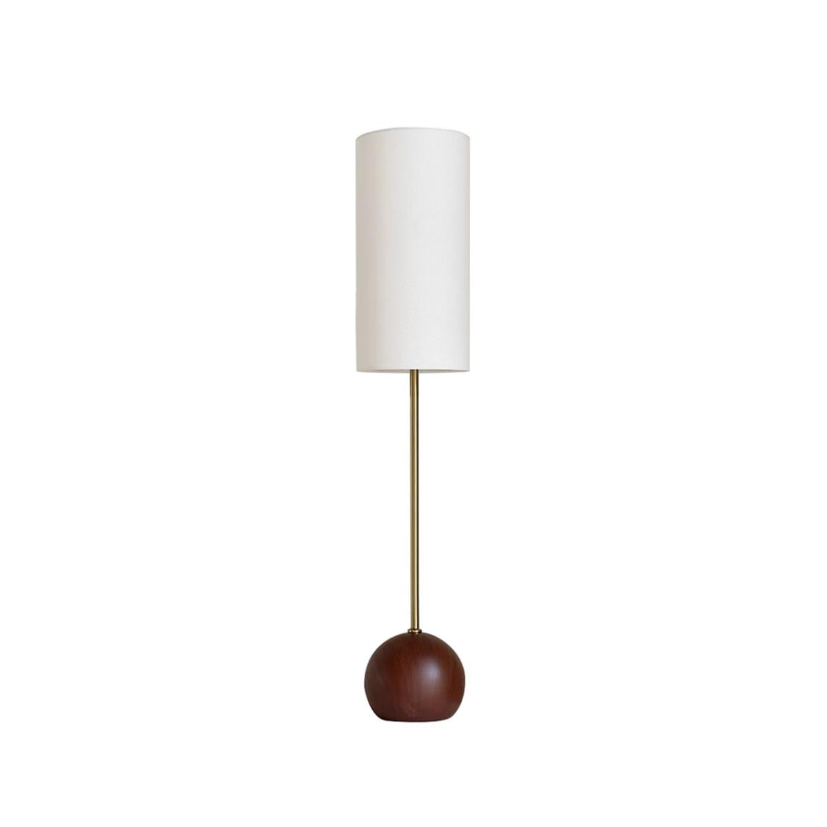 Orbis Wooden Sphere Floor Lamp - Lamp Copper