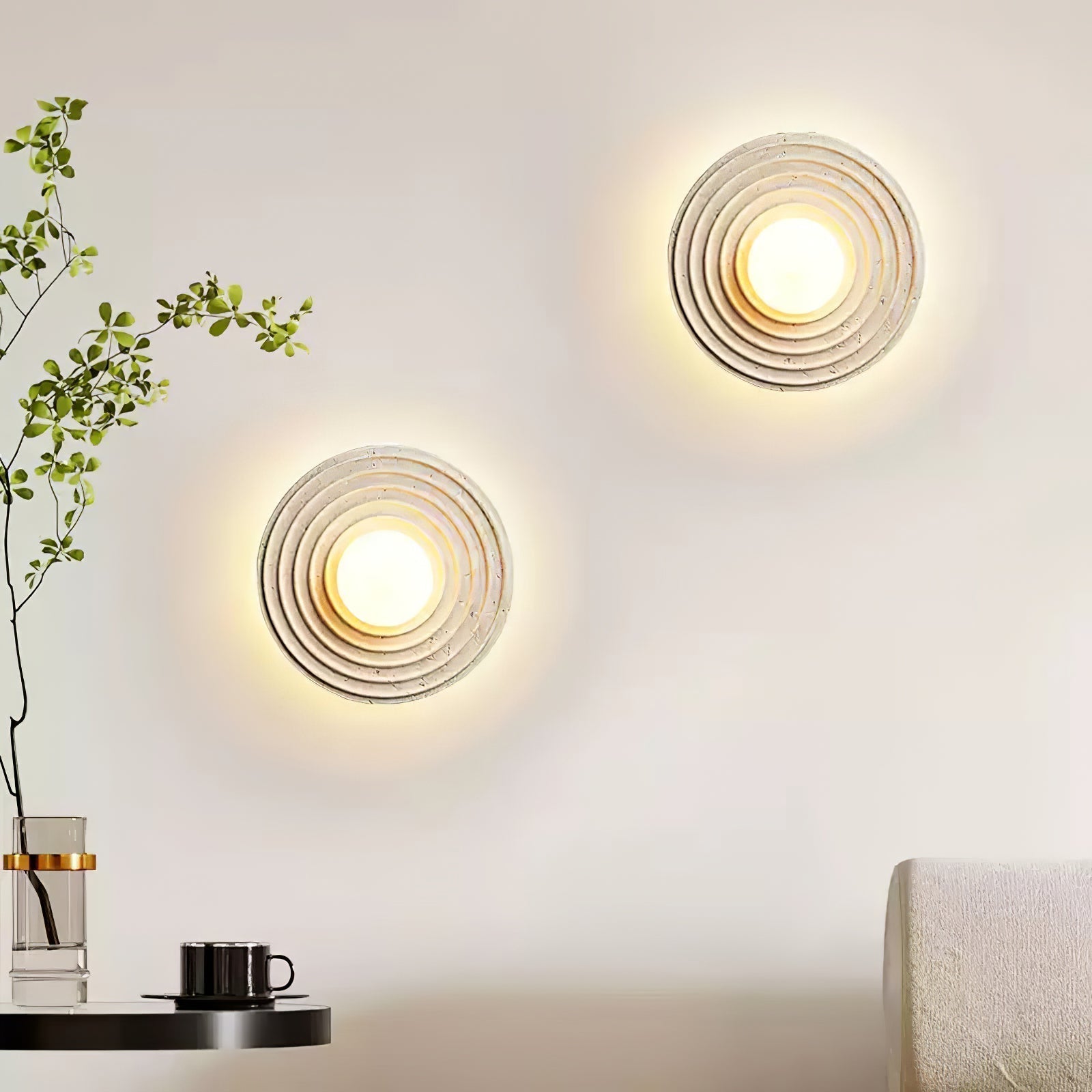 Zelirara Concentric Travertine Wall Light - Neutralighting