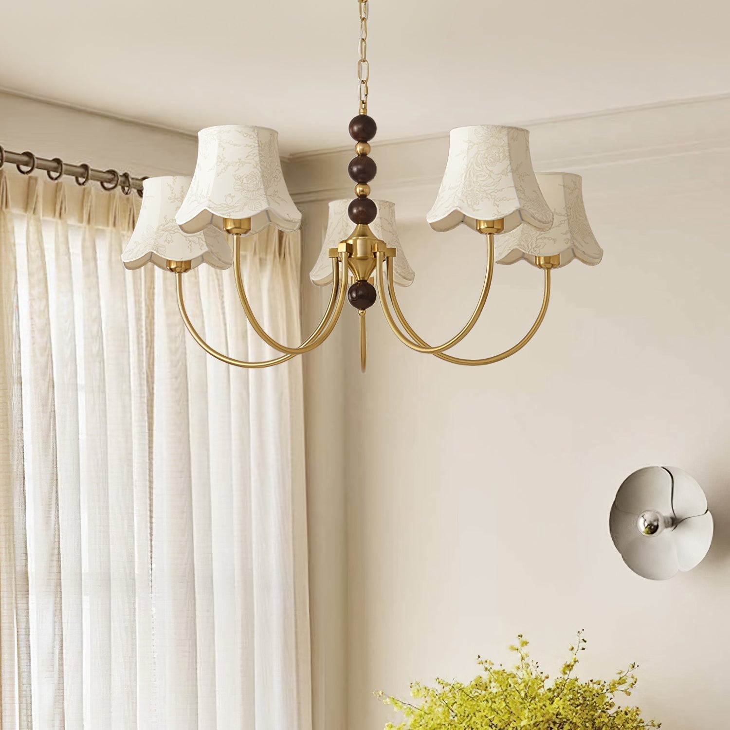 Orchid Chandelier Fabric Golden - Blowlighting