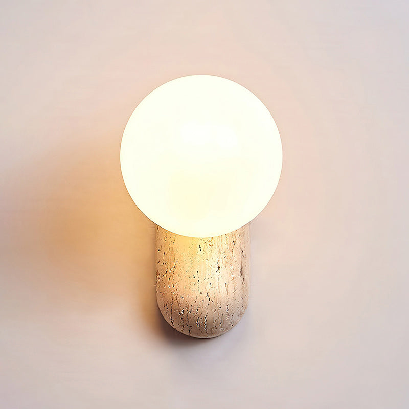 Colaeira Modern Minimalist Art Travertine Wall Lamp - Lamp Copper
