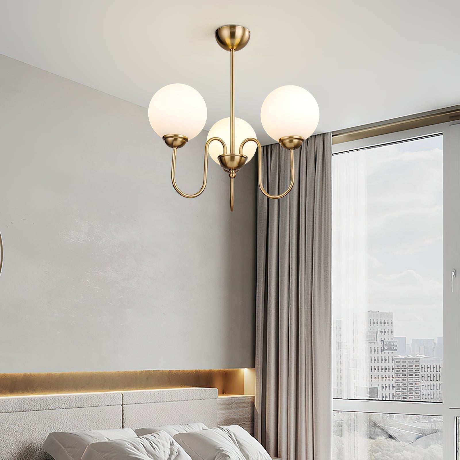 Ildorel Premium Nordic Art Brass Glass Chandelier - Lamp Copper