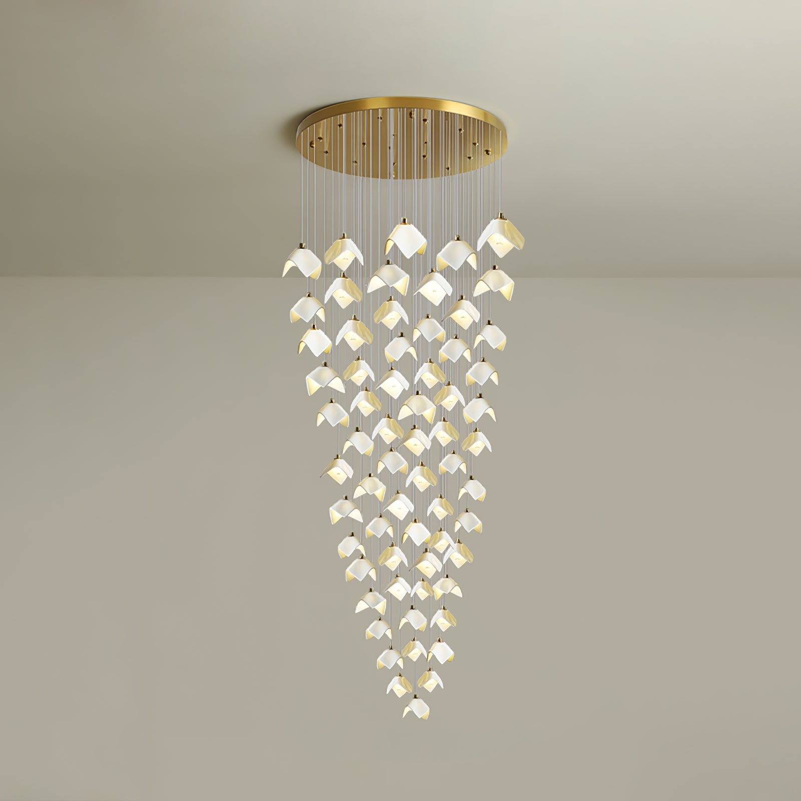 Cithayra Geometric Glass Brass Chandelier - Blowlighting