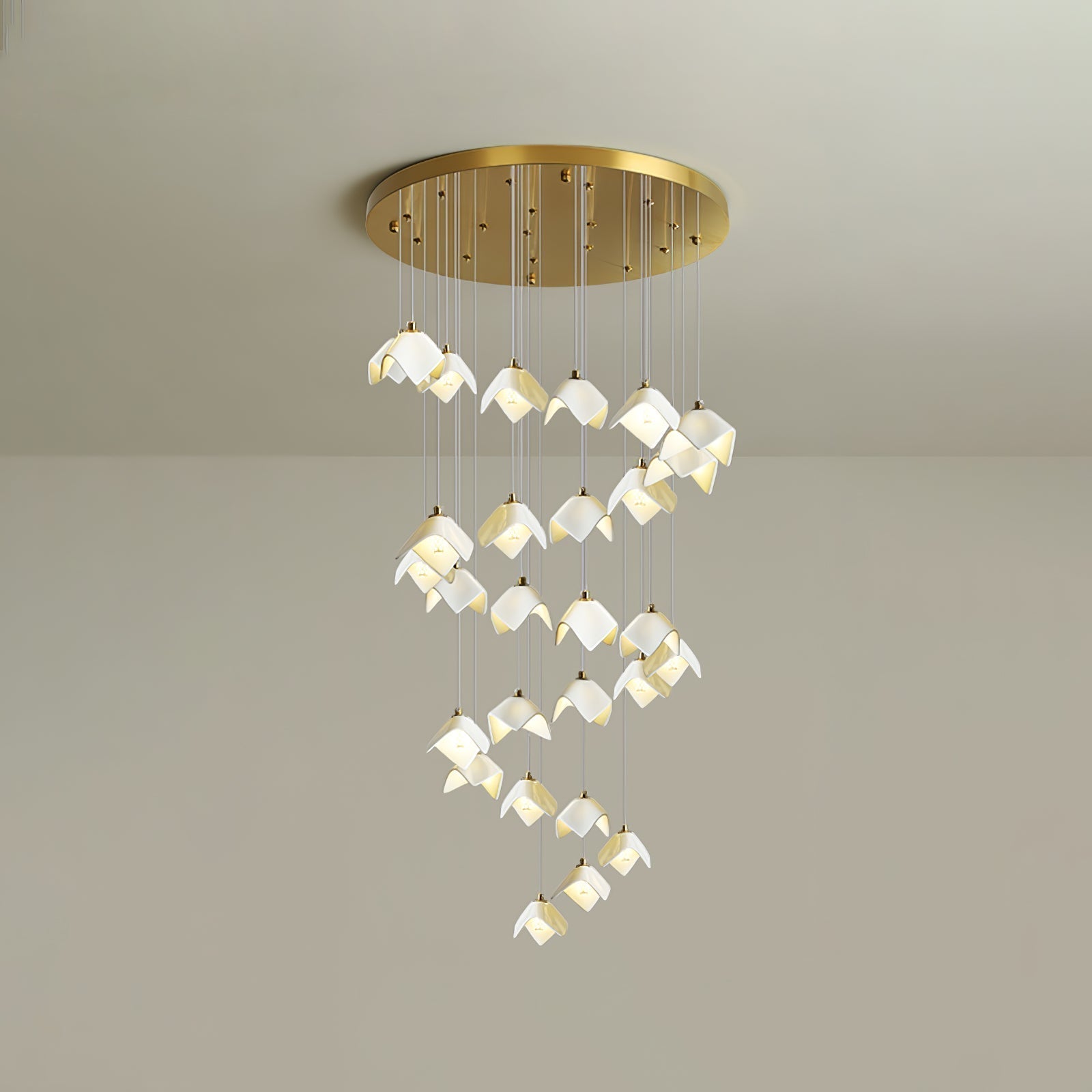 Cithayra Geometric Glass Brass Chandelier - Blowlighting