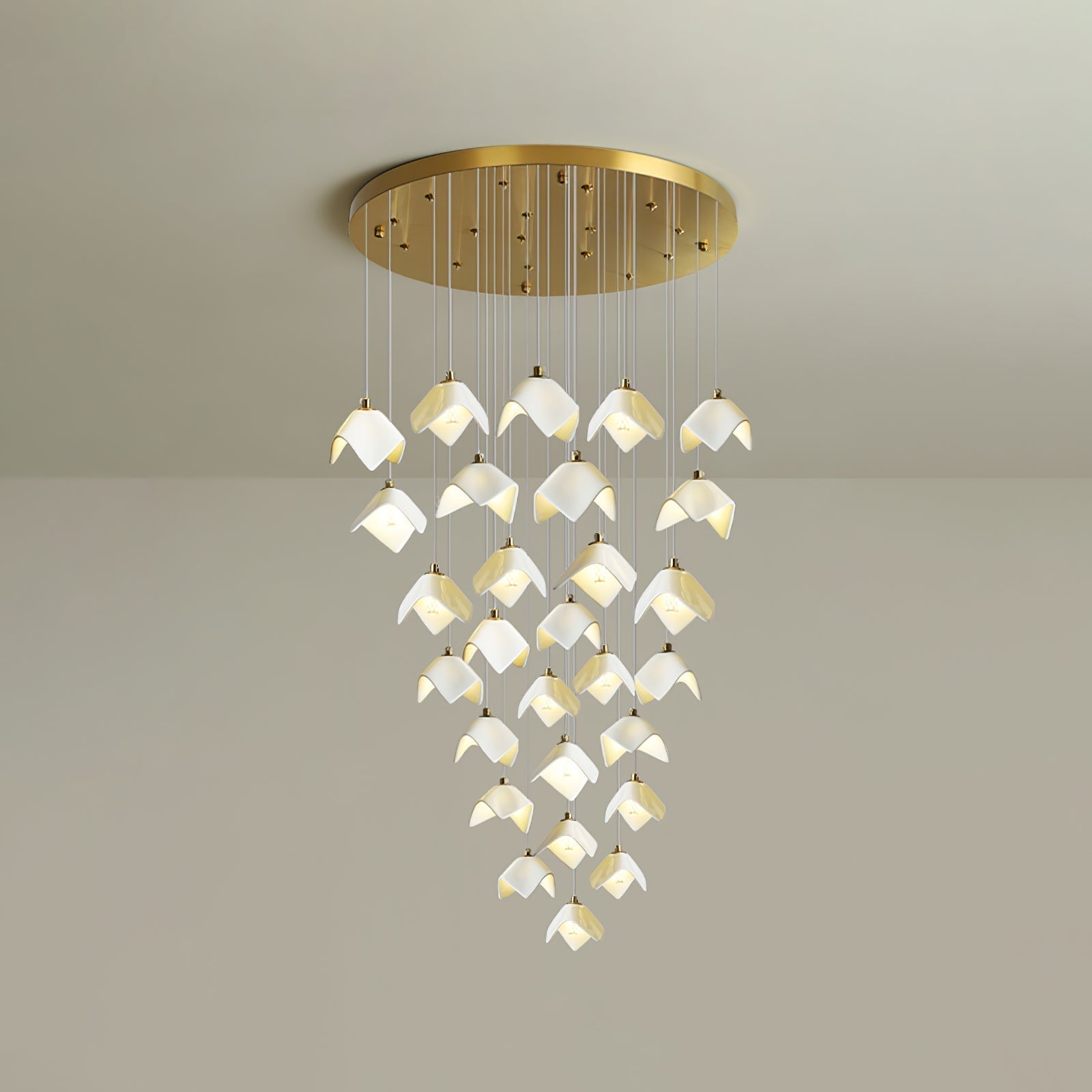 Cithayra Geometric Glass Brass Chandelier - Blowlighting