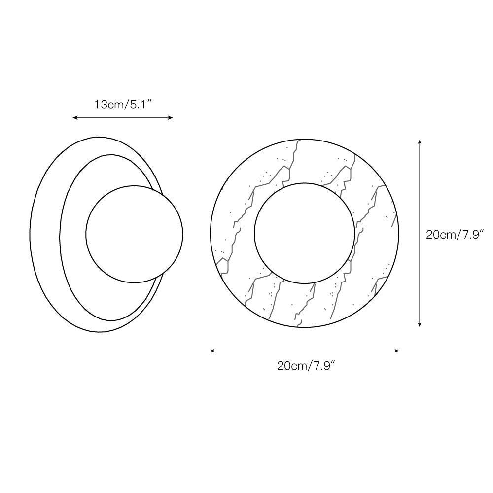 Uzorionis Nordic Art Deep Purple Red Glass Marble Sconce Wall Lamp - Lamp Copper