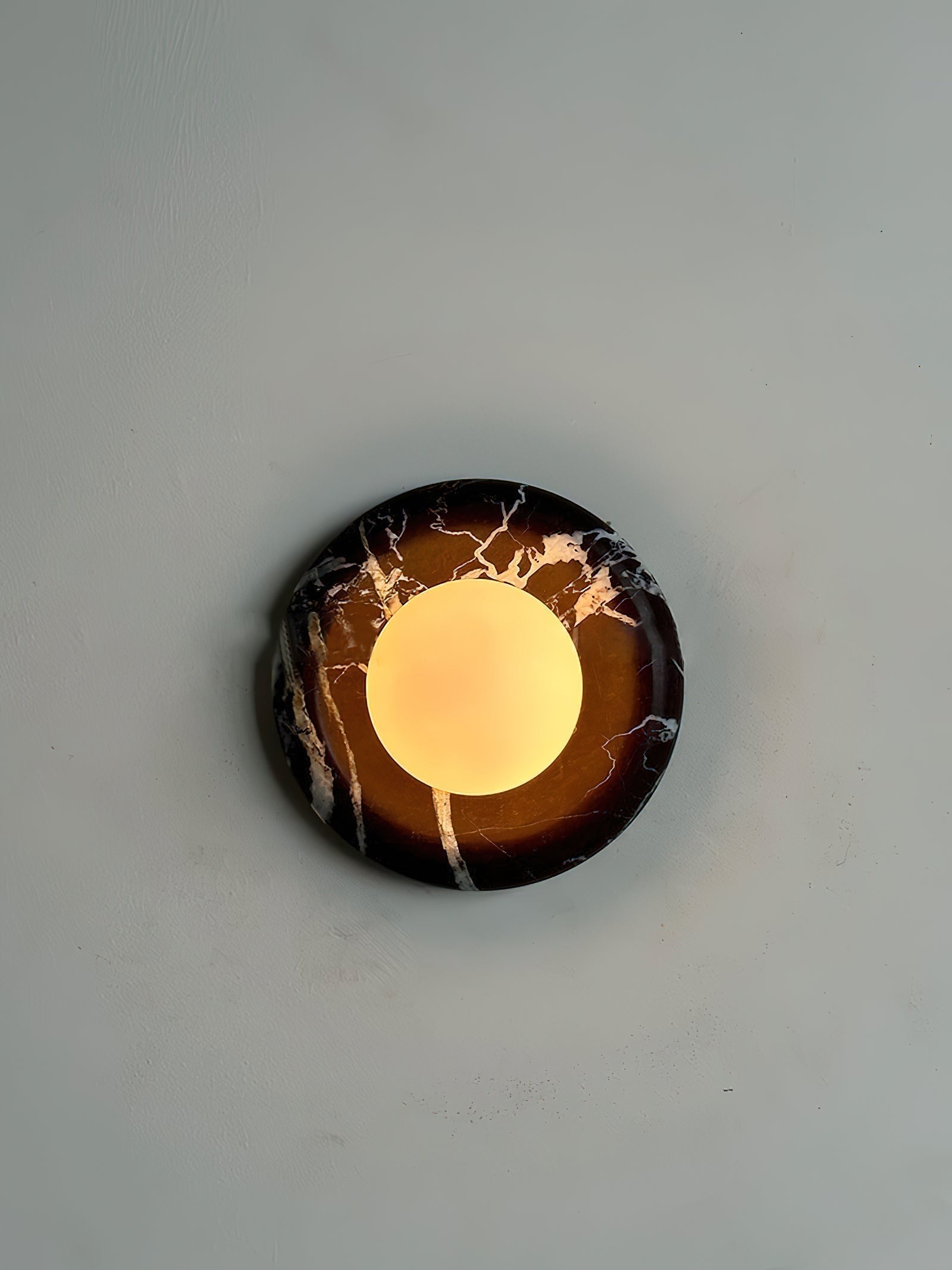 Uzorionis Nordic Art Deep Purple Red Glass Marble Sconce Wall Lamp - Lamp Copper