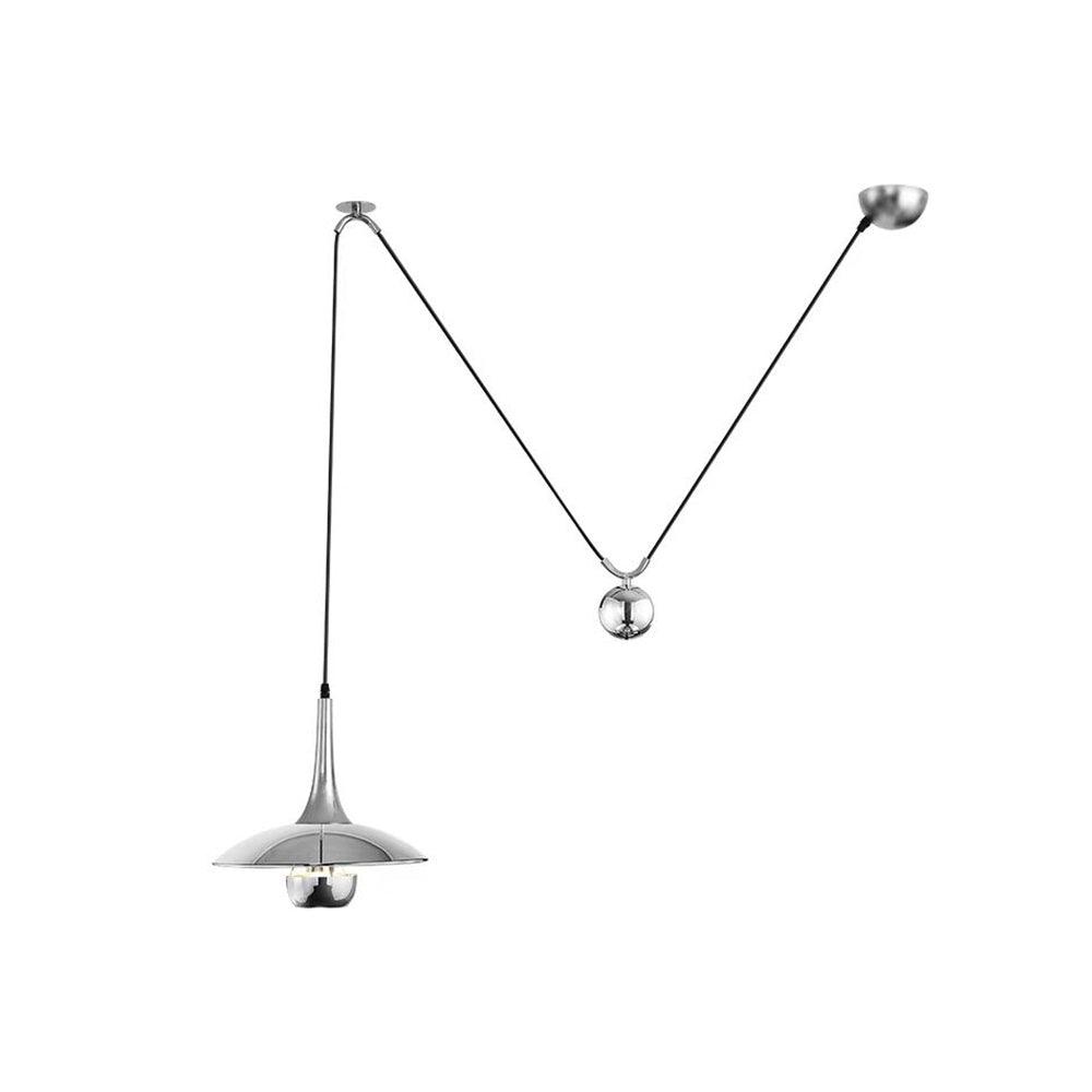 Pendant Lamp Adjustable Pulley Drop Chrome Finish Sleek Modern - Letslighting
