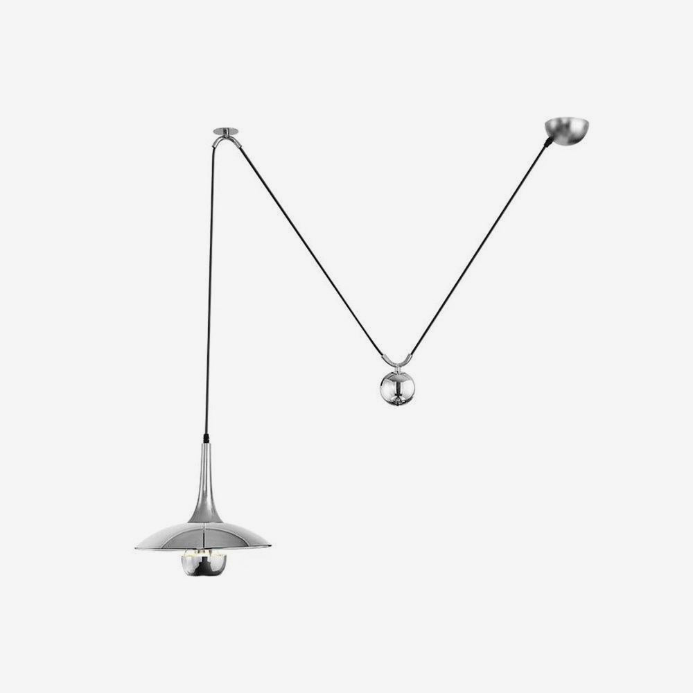 Pendant Lamp Adjustable Pulley Drop Chrome Finish Sleek Modern - Letslighting