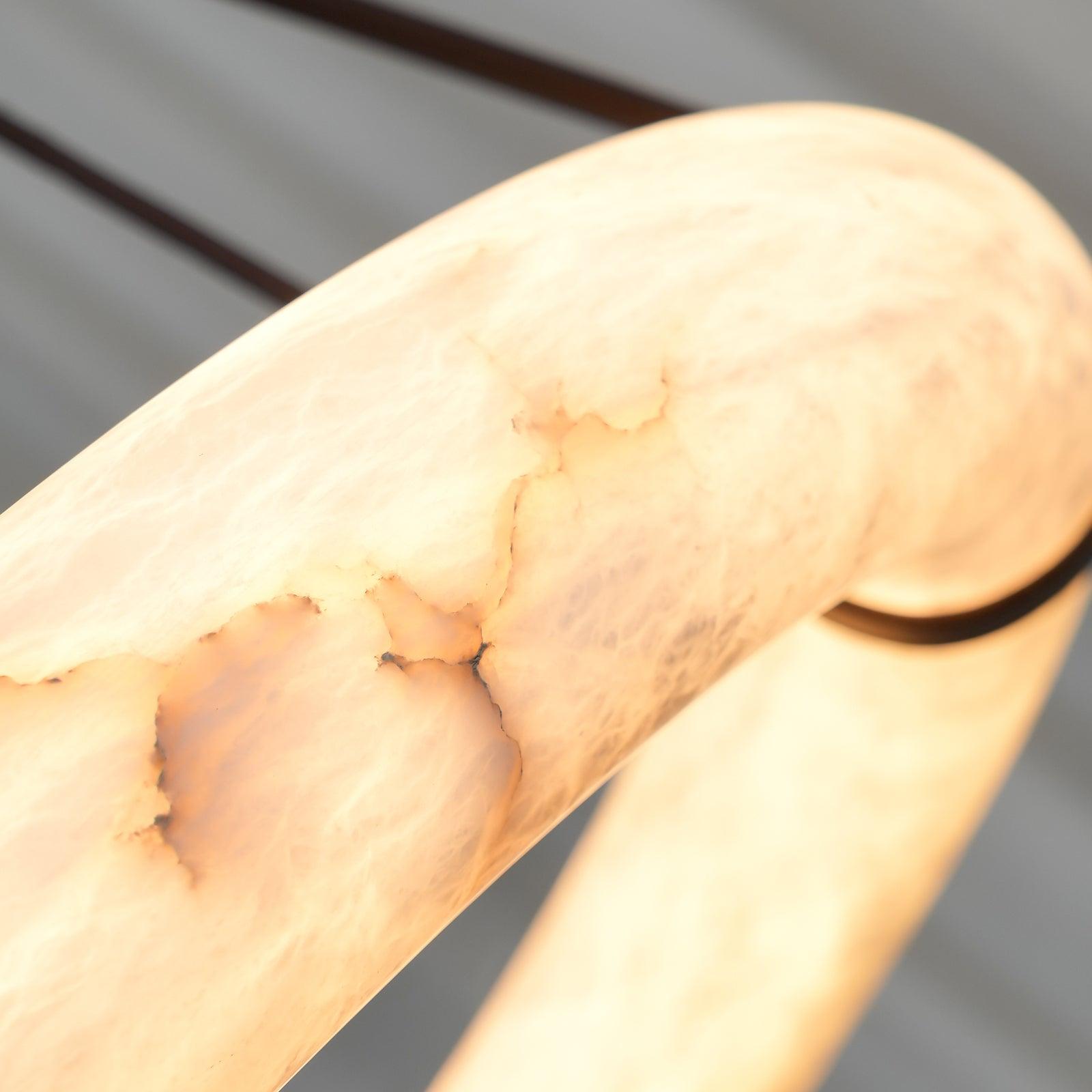 Mydorira Premium Elegance Brass Alabaster Chandelier - Lamp Copper