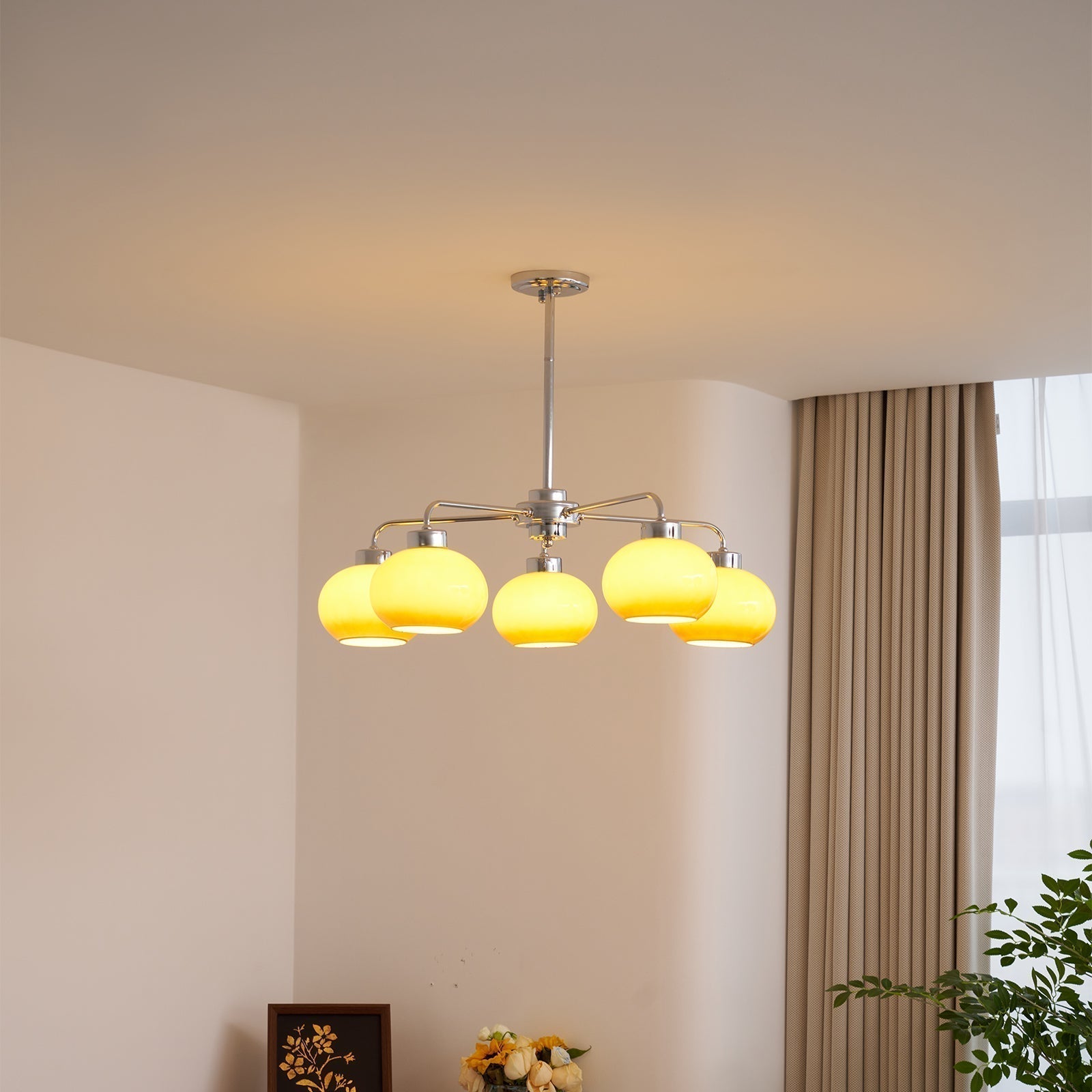 Oval Persimmon Chandelier - Blowlighting