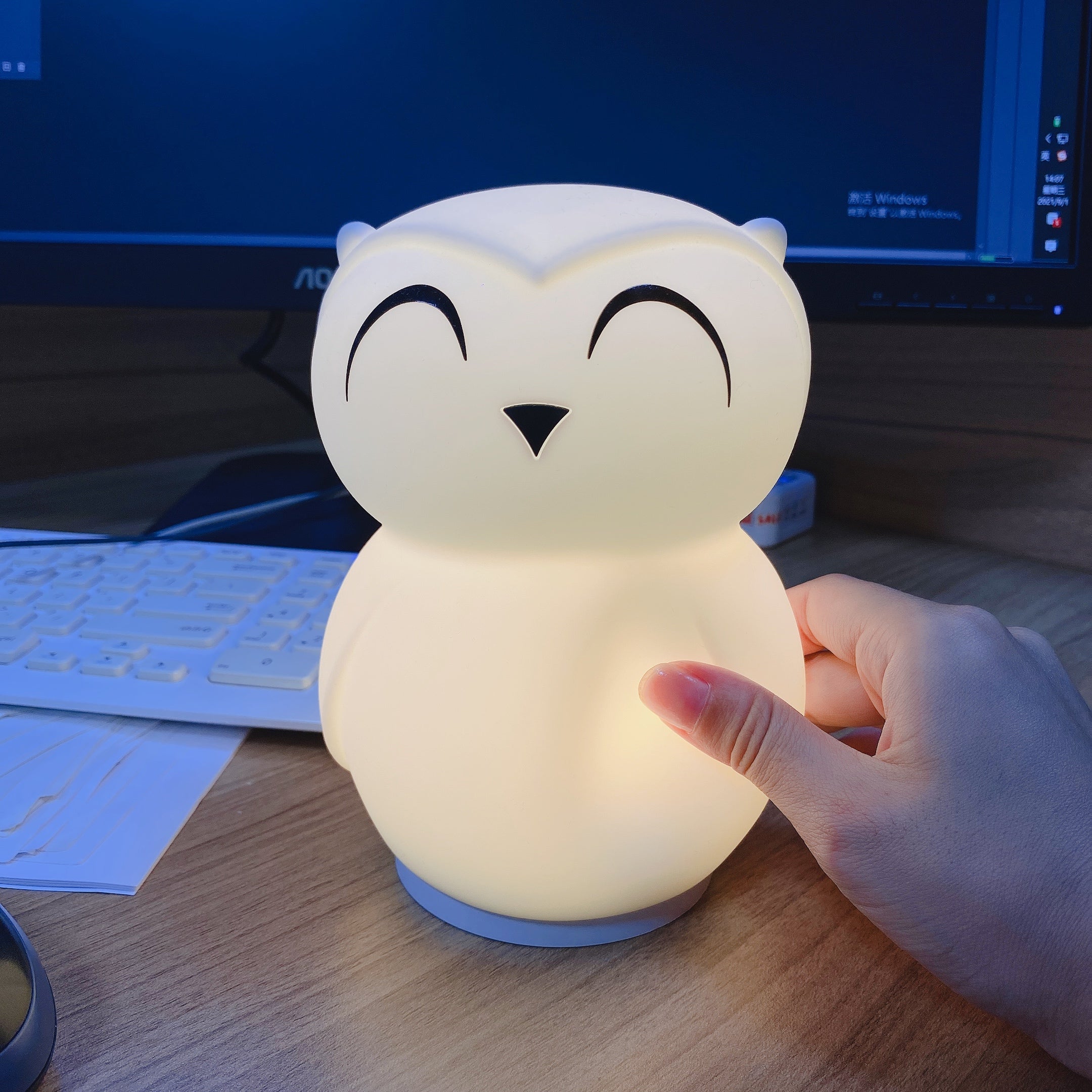 Owl Timing Night Light (built-in battery) - Lamp Copper