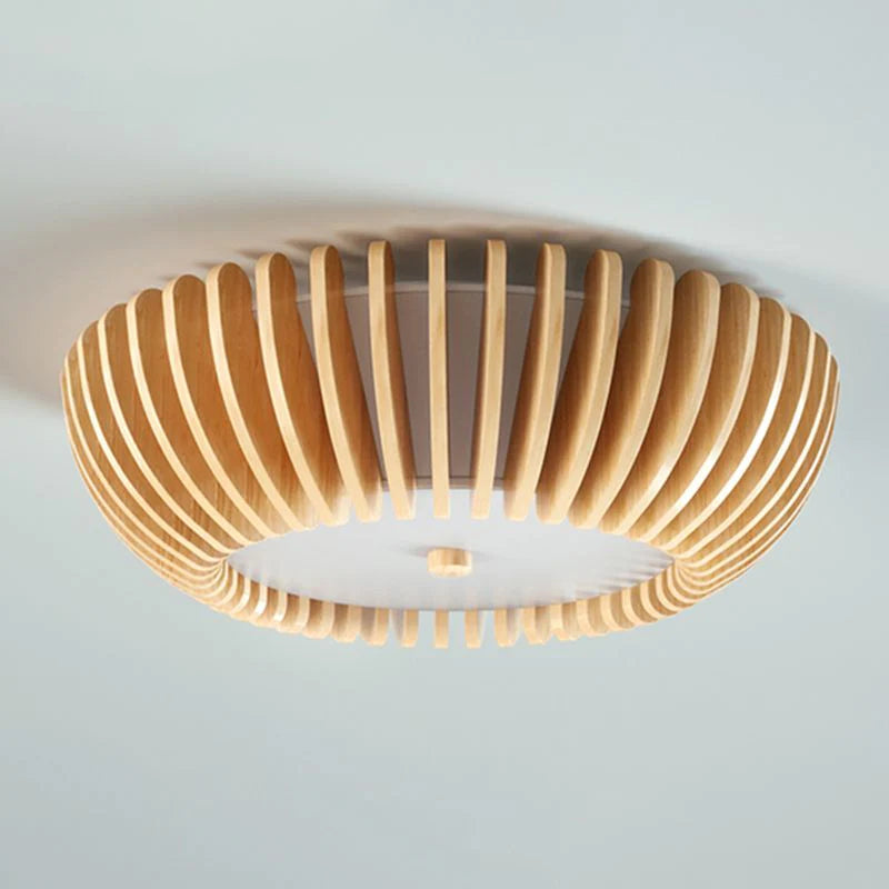 Muto Moderni LED Plafoniere Rotonda Legno Aranci Soggiorno/Camera da Letto