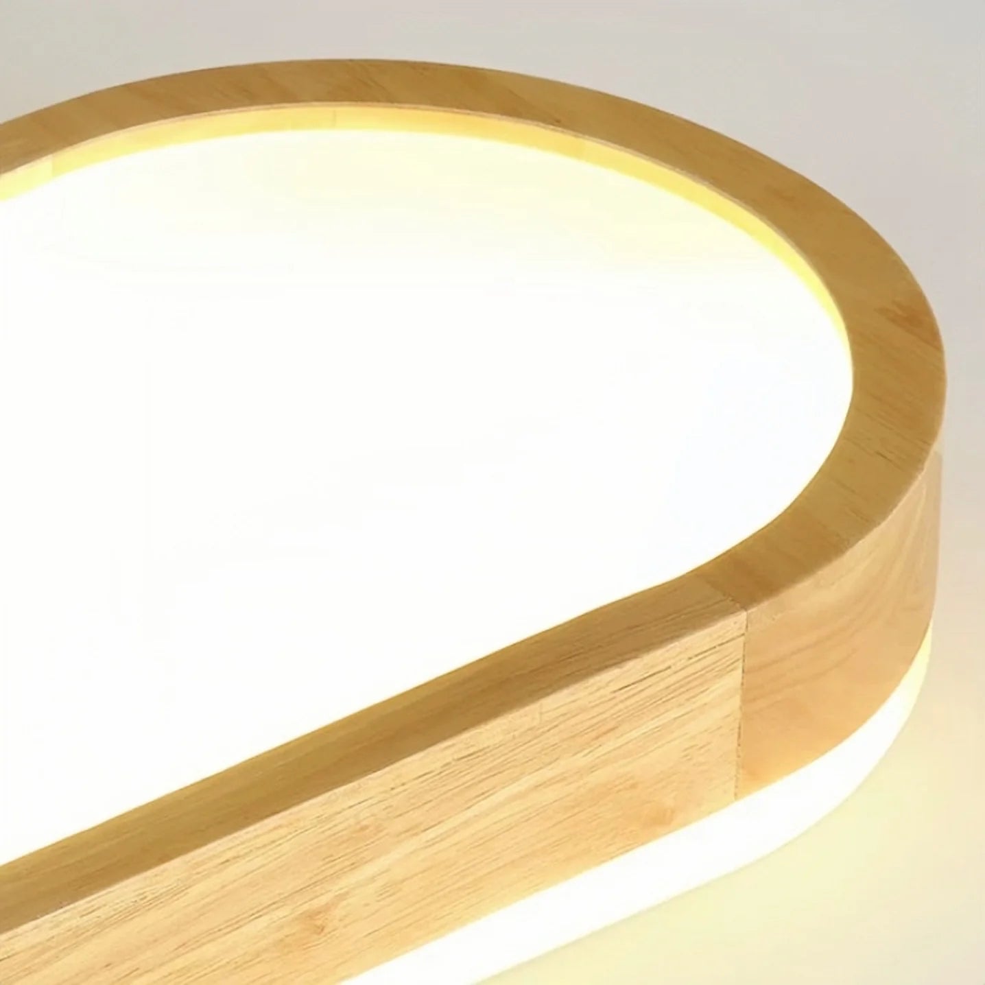 Muto Nordico Minimalista LED Ovale Legno Acrilico Plafoniere Cucina