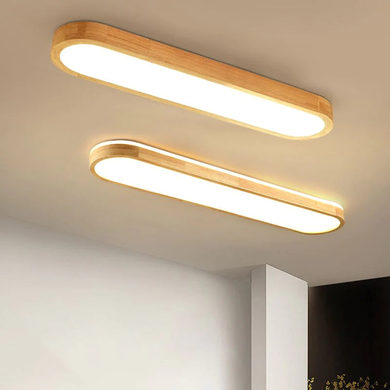 Muto Nordico Minimalista LED Ovale Legno Acrilico Plafoniere Cucina
