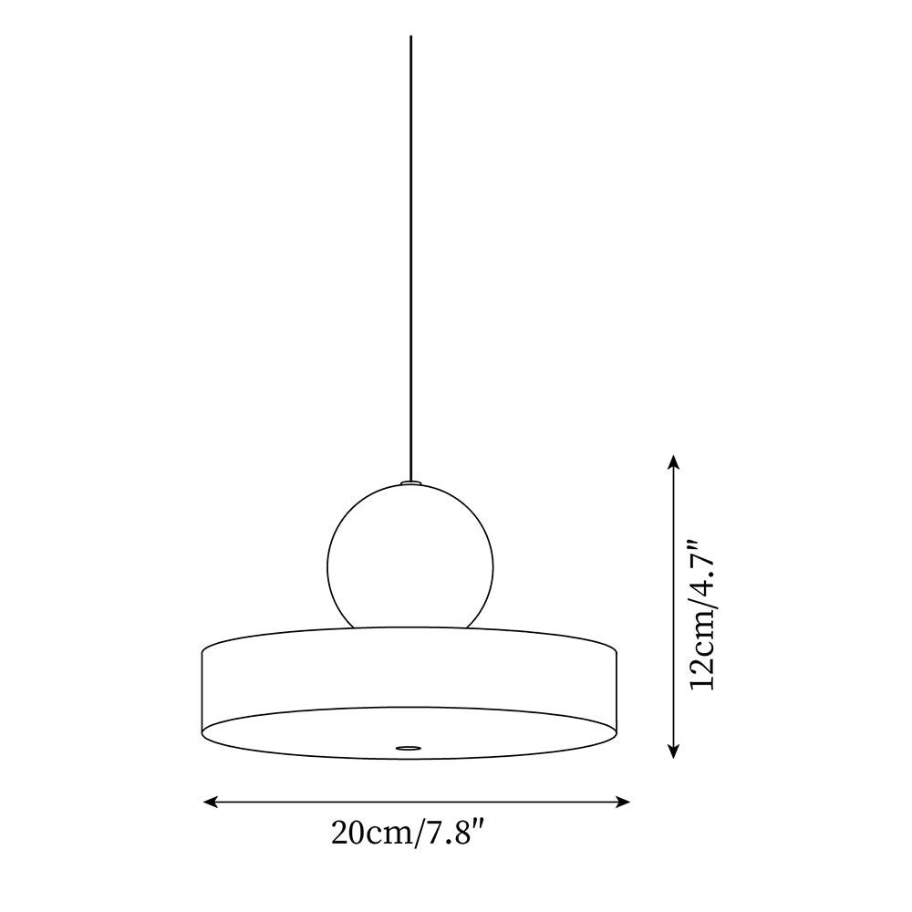 Pendant Lamp Metal Body Red Sphere Shade Modern Retro Accent - Letslighting