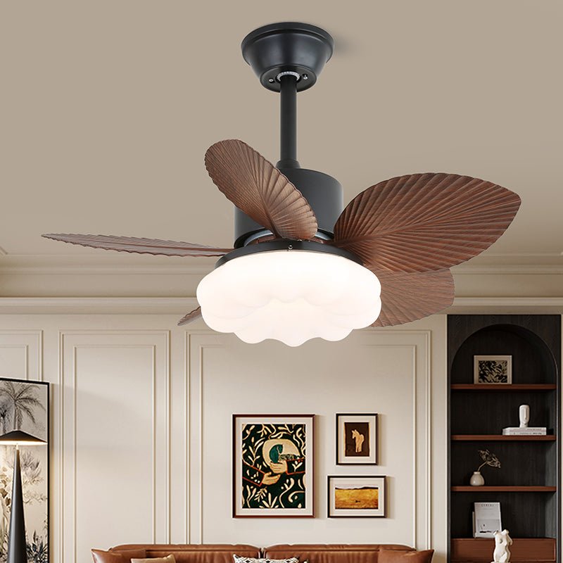 Ventilatore da soffitto con luce Liora in legno tropicale, Modello B