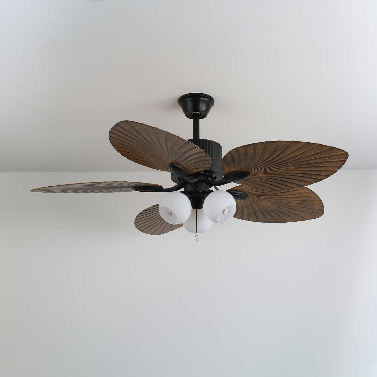 Ventilatore da Soffitto Avinionis Palm Whisper Vintage in Legno con Luce