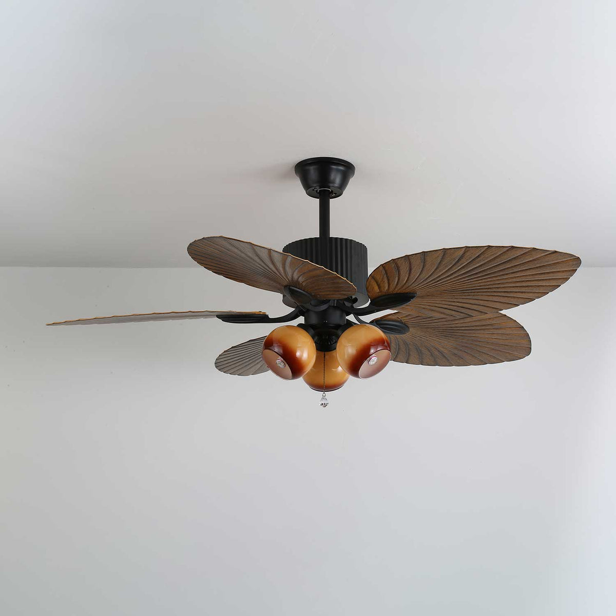 Ventilatore da Soffitto Avinionis Palm Whisper Vintage in Legno con Luce