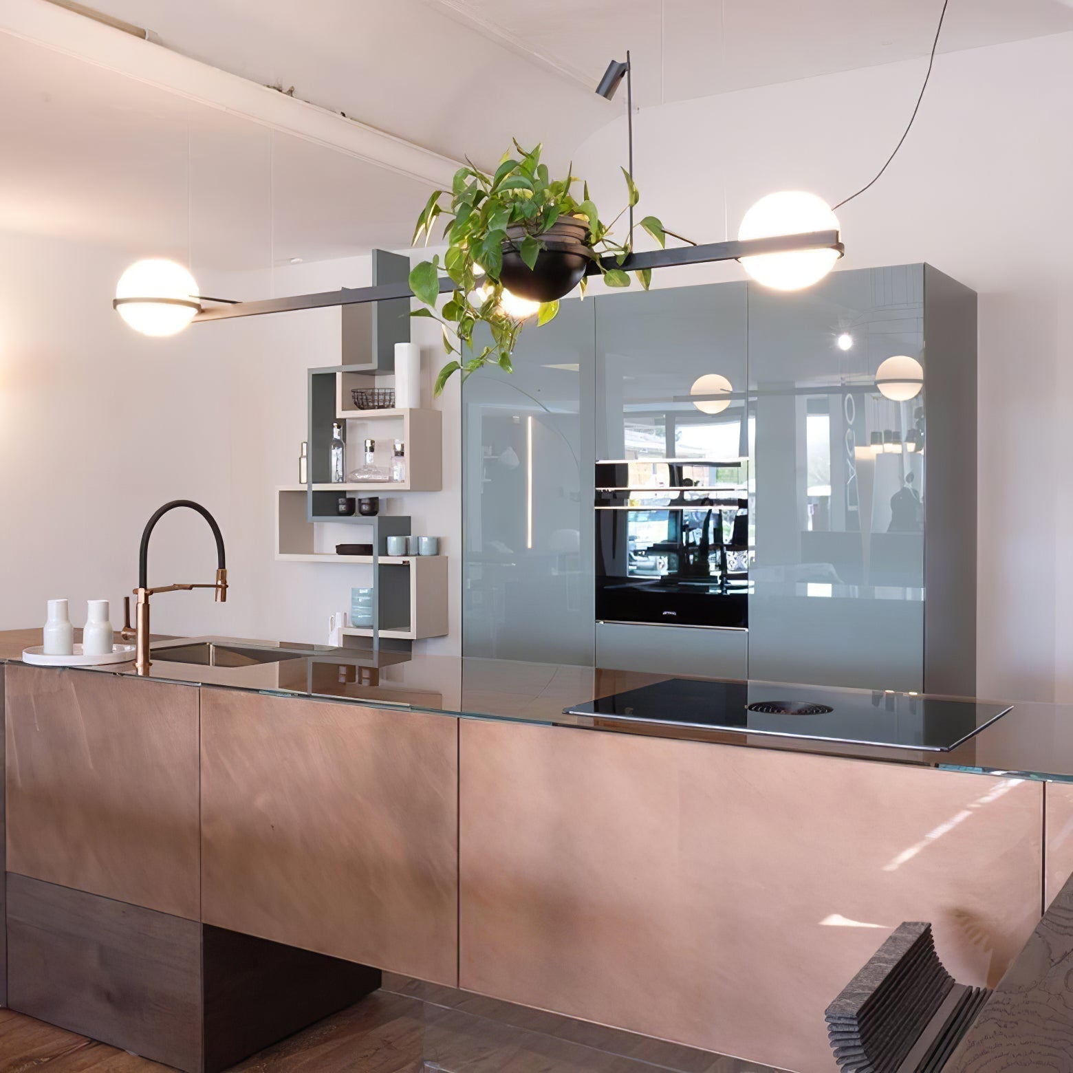 Vacaria Modern Minimalist Metal Plastic Pendant Lamp - Lamp Copper