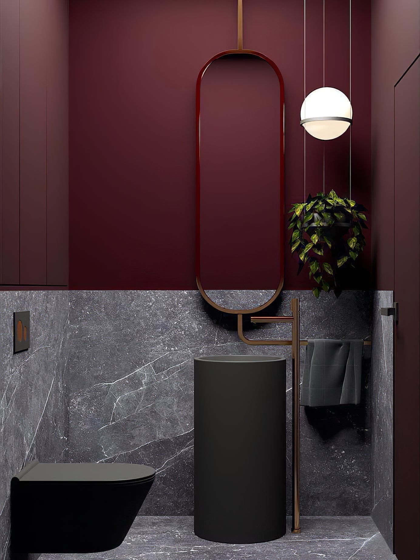 Vacaria Modern Minimalist Metal Plastic Pendant Lamp - Lamp Copper