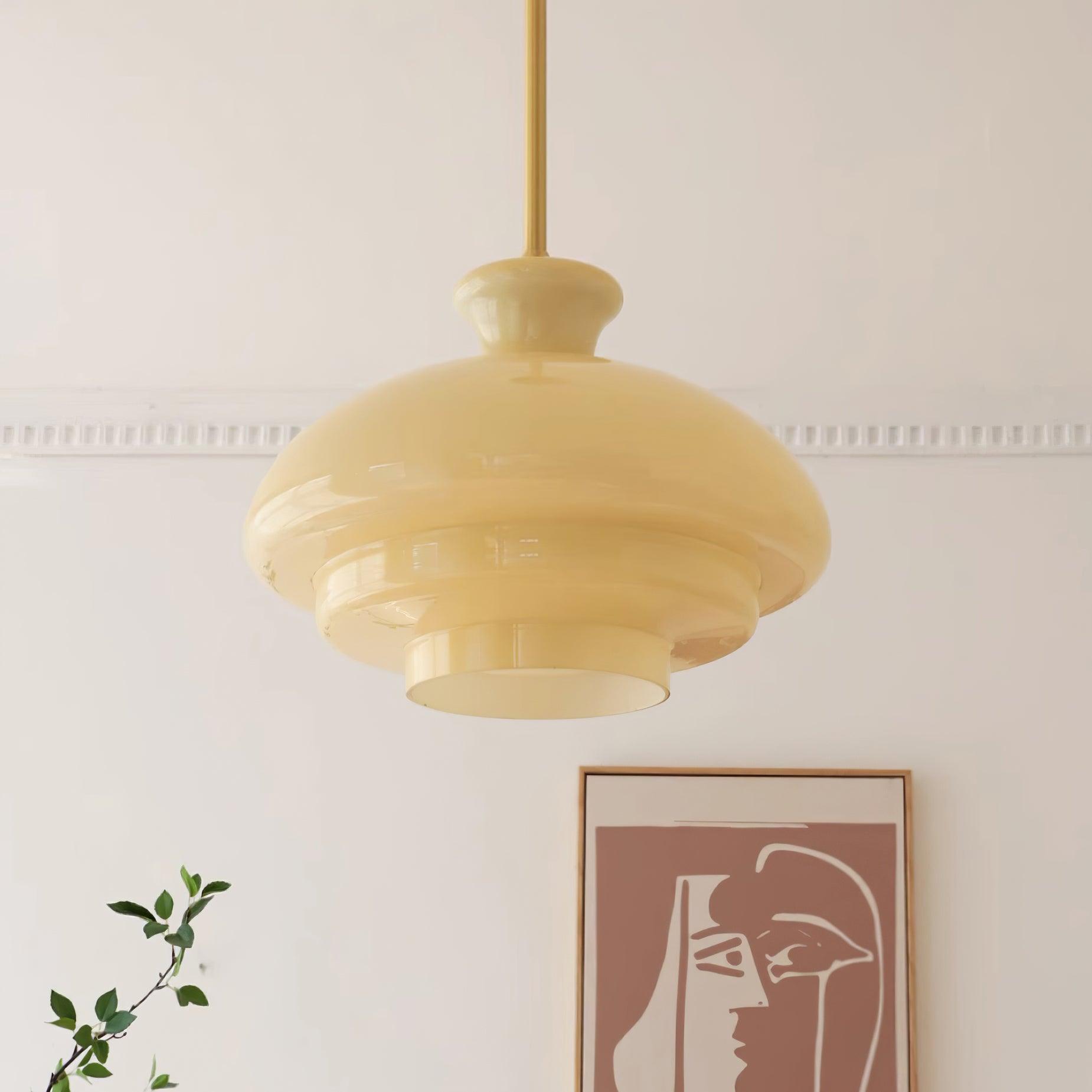 Pendant Lamp Layered Glass Dome Retro Silhouette Warm Ambient Glow - Letslighting