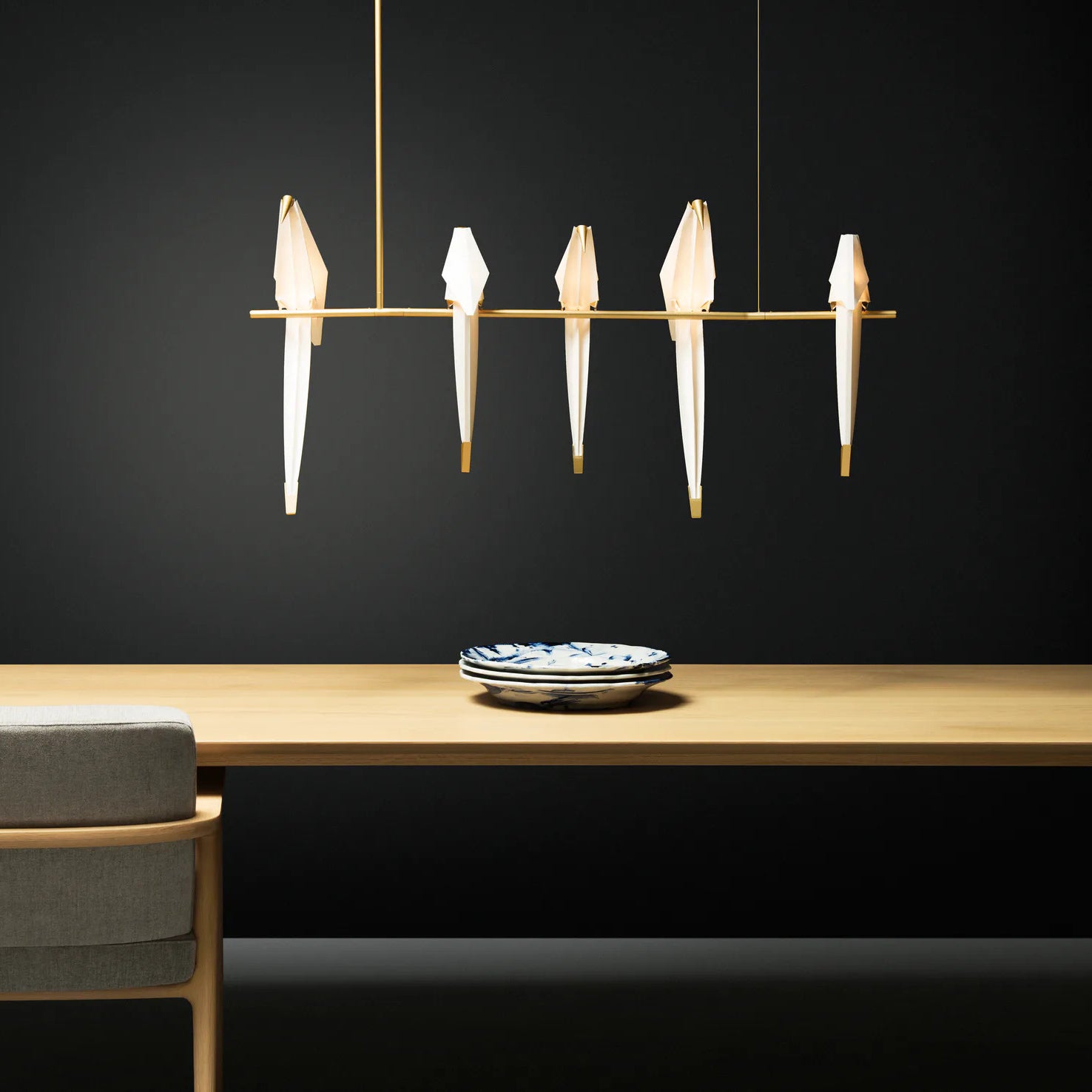 Paper Crane Bird LED Chandelier - Blowlighting