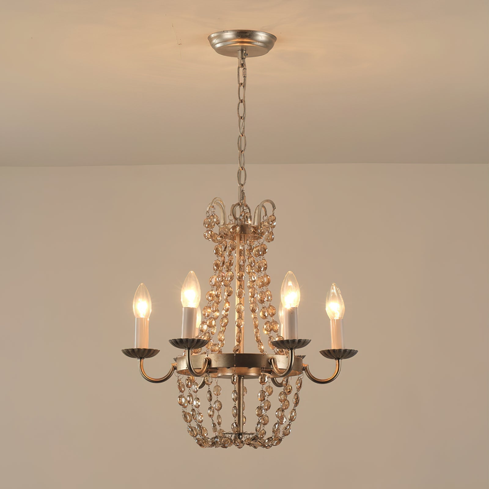 Oraeisra Vintage Flea Market Crystal Chandelier - Lamp Copper
