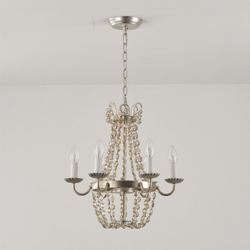 Oraeisra Vintage Flea Market Crystal Chandelier - Lamp Copper
