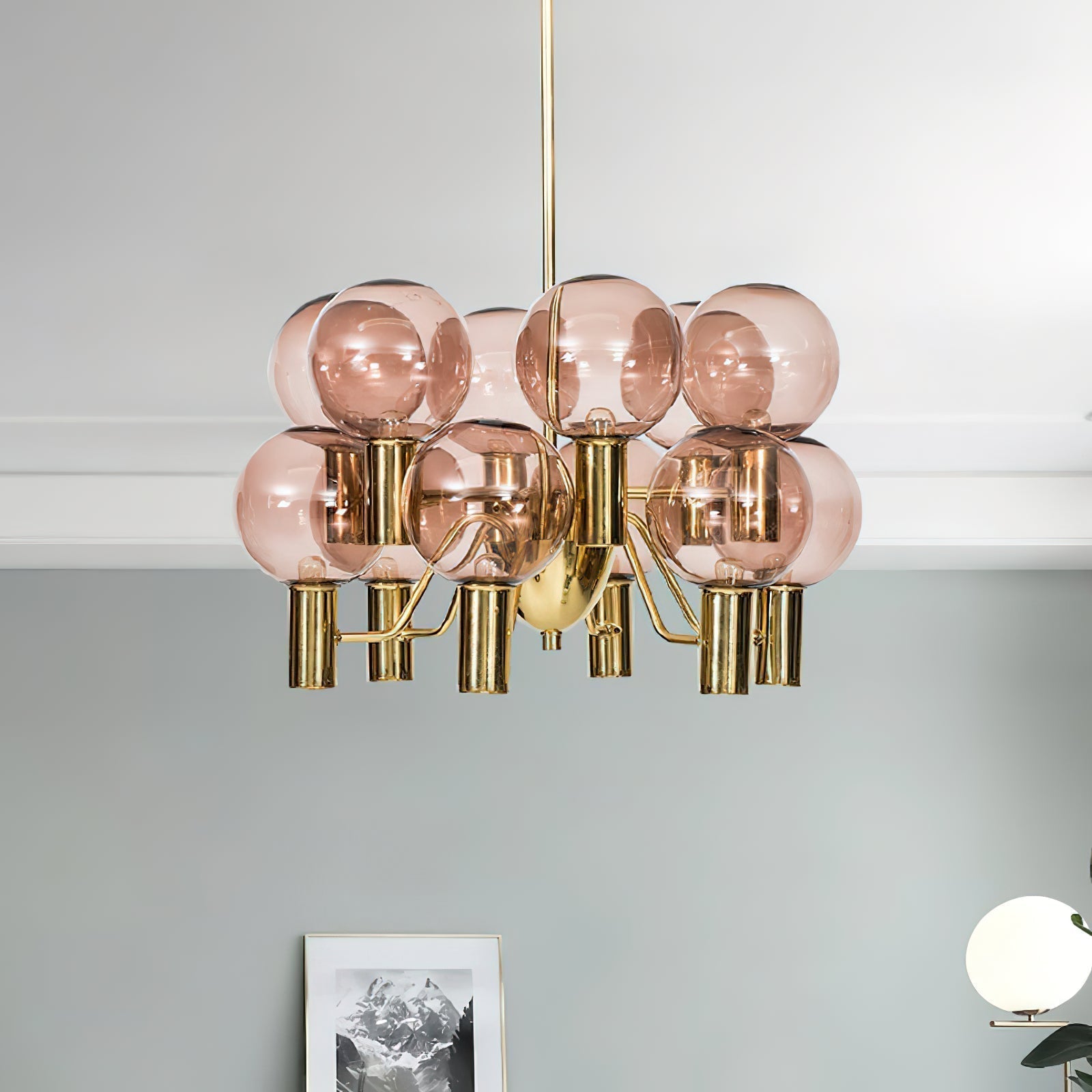 Evmarara Postmodern Luxury Metal Glass Chandelier - Lamp Copper