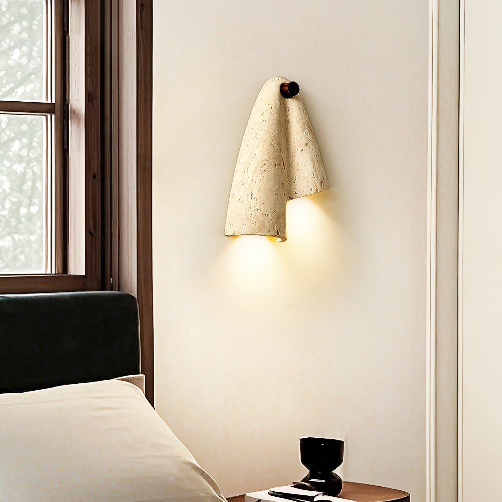 Vidoros Modern Minimalist Travertine Wall Lamp - Lamp Copper