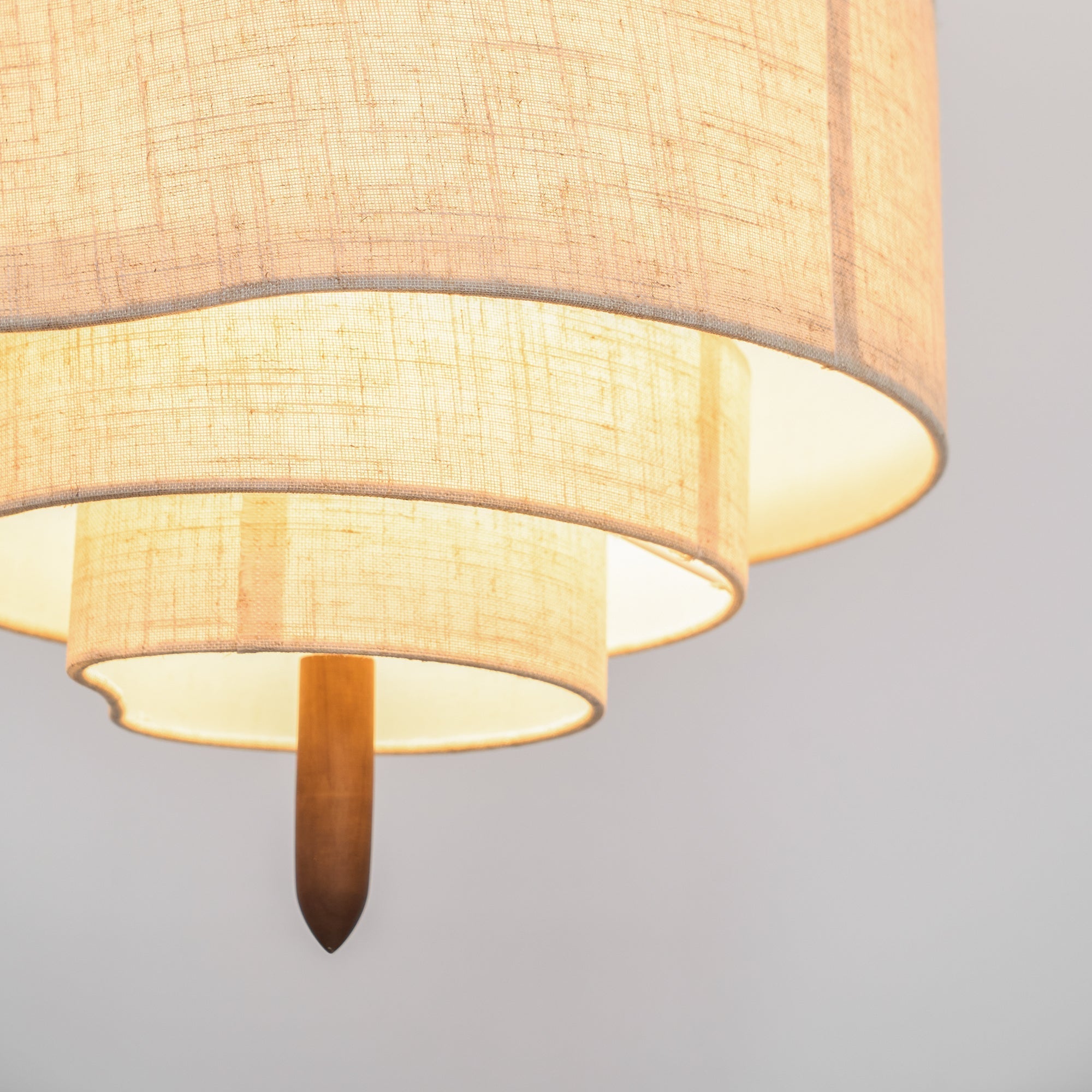 Altheus Premium Nordic Pebble Fabric Metal Pendant Lamp - Lamp Copper