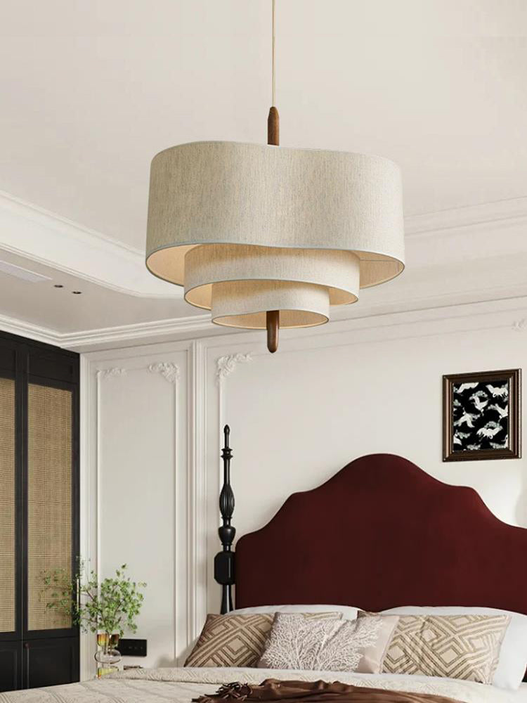 Altheus Premium Nordic Pebble Fabric Metal Pendant Lamp - Lamp Copper