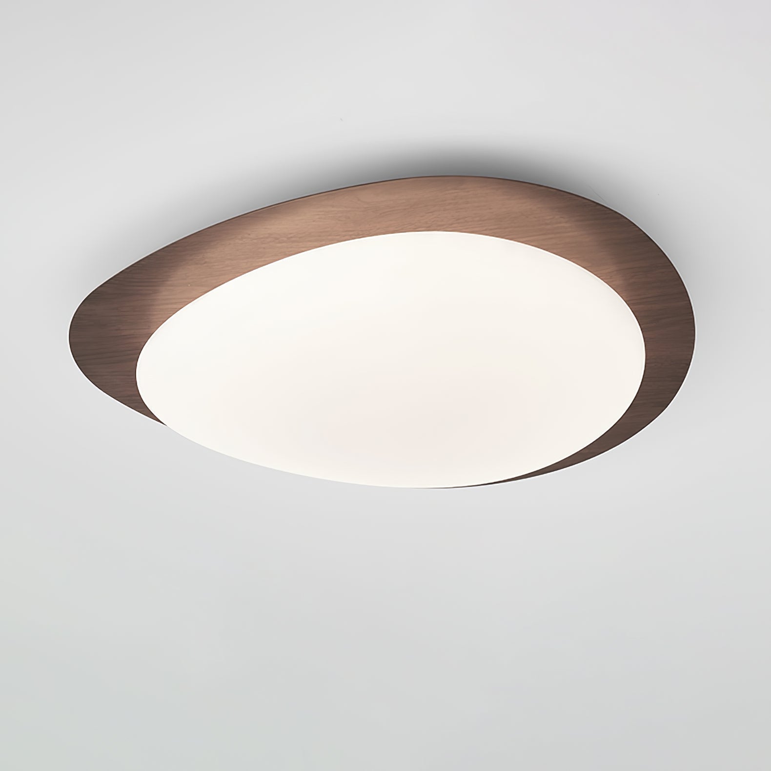 Muto Lampada da Soffitto a Forma di Ciottolo in Noce